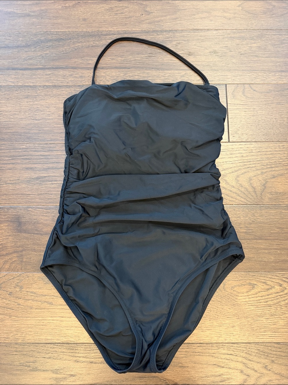 J. Crew Black Ruched One-Piece Swimsuit Size Small - P26